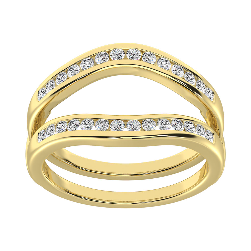 Moissanite Ring Enhancer Set of 2 Curved Shadow Bands Moissanite Weddi –  Eternal Jewelry LV