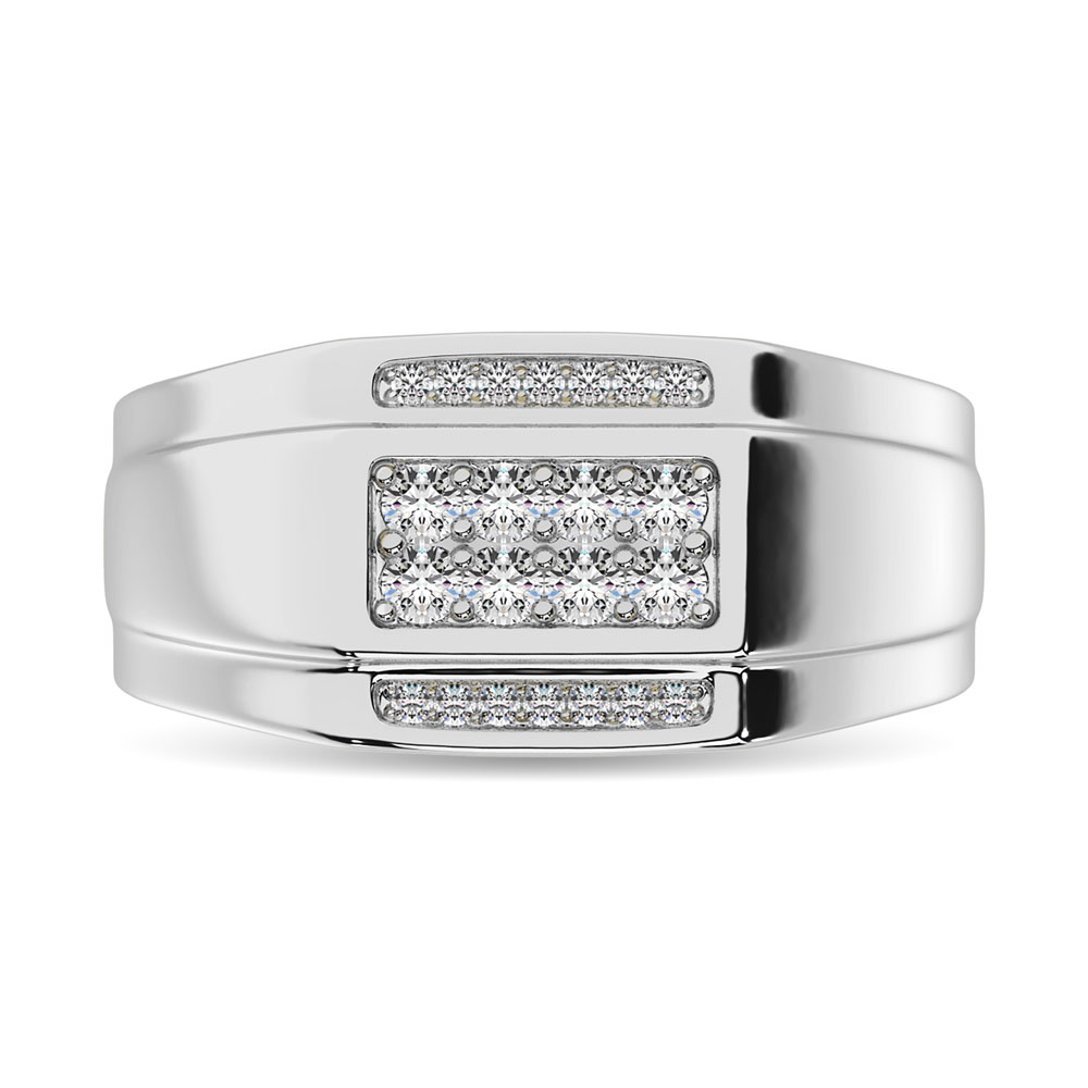 Diamond Gents Ring/Wedding Band For Men 14k White Gold 0.30ct - AZ9888
