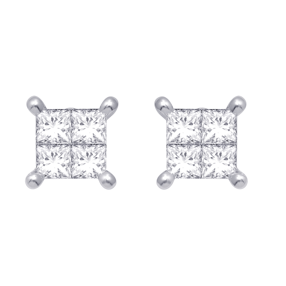 1-3/8 Ct. t.w. Diamond Stud Earrings in 14K White