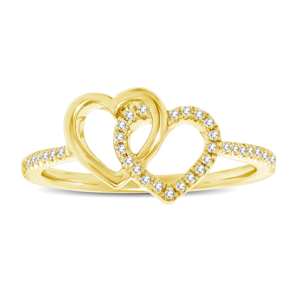 Double Heart 10K Solid Gold Ring – BERNA PECI JEWELRY