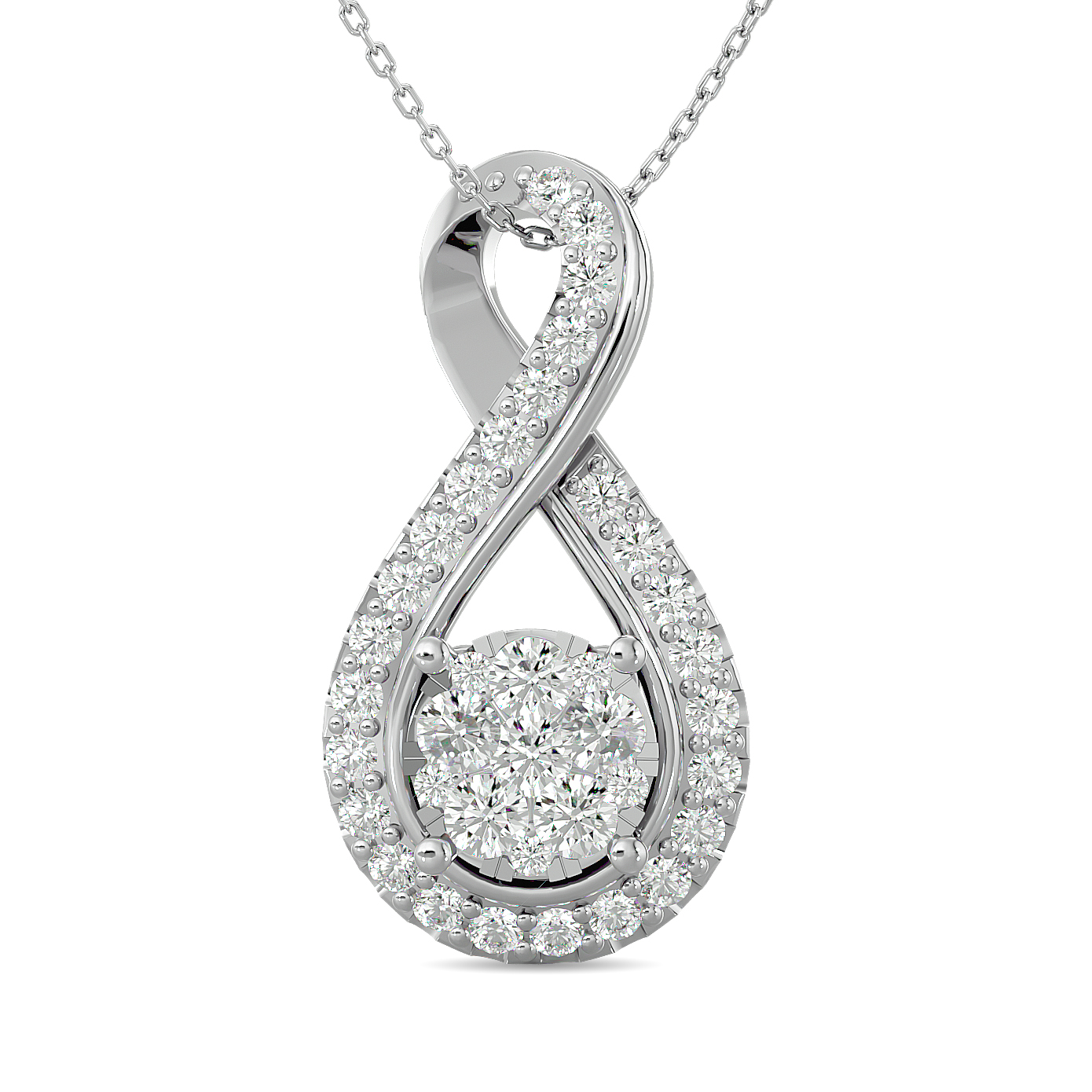 Diamond 1/2 ct tw Fashion Pendant in 14K White Gold - Unclaimed Diamonds