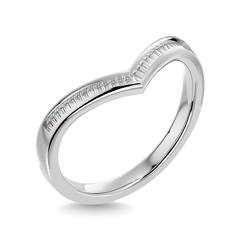 10k White gold 1/6 Ct deals Diamond Chevron Band