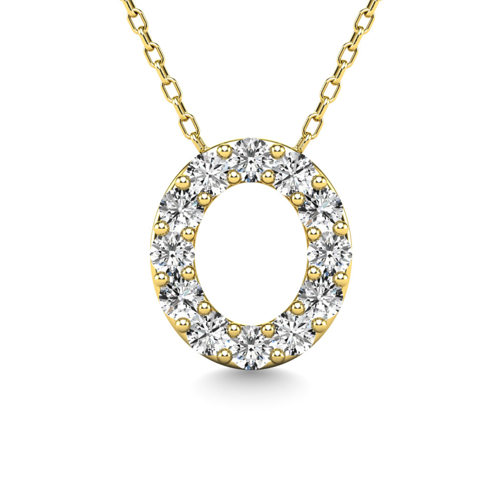 Buy O Alphabet 14KT Rose Gold and Diamond Pendant Online | ORRA