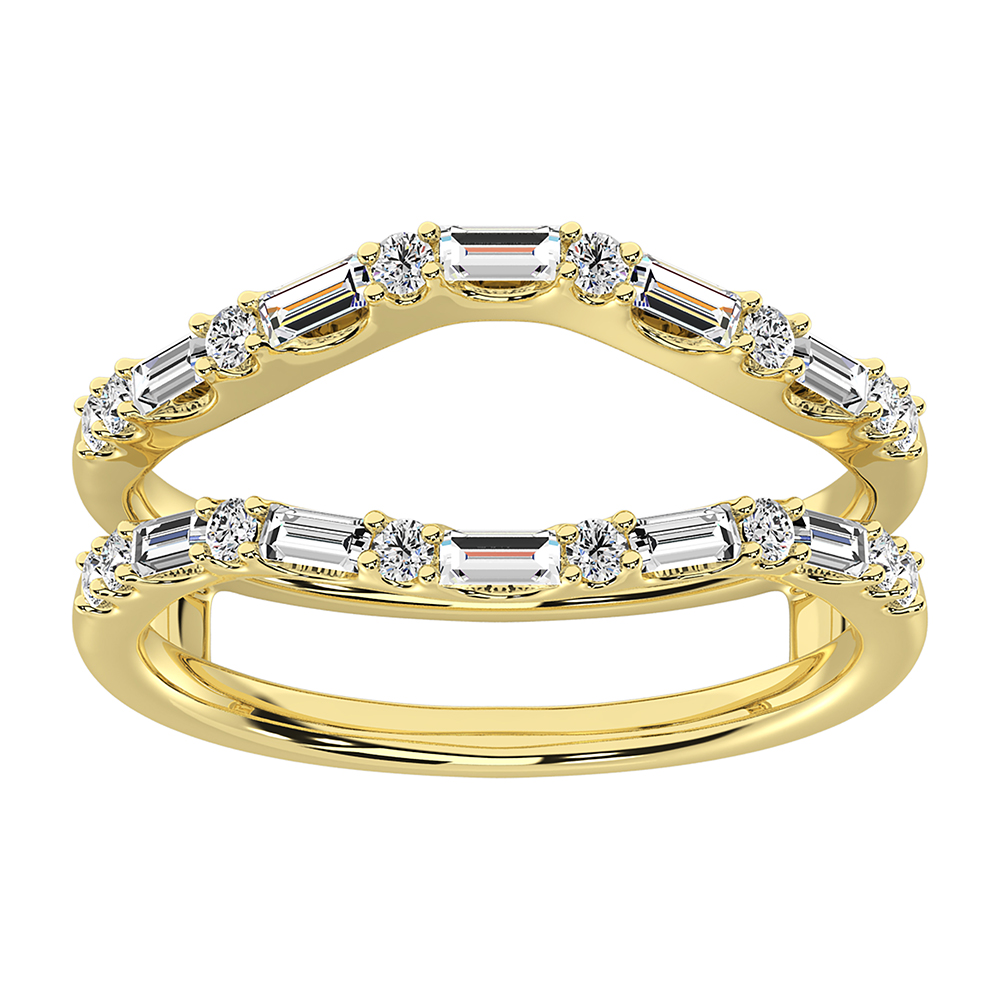 18K Gold Chevron Shape Diamond Ring Guard Wedding Band 18K Yellow Gold /  Lab-Grown Diamonds / 8.25, Ring Snuggies For Women - valleyresorts.co.uk