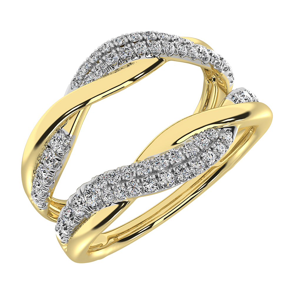 10K Yellow Gold 1/2 Ct.Tw. Diamond Guard Ring - Unclaimed Diamonds