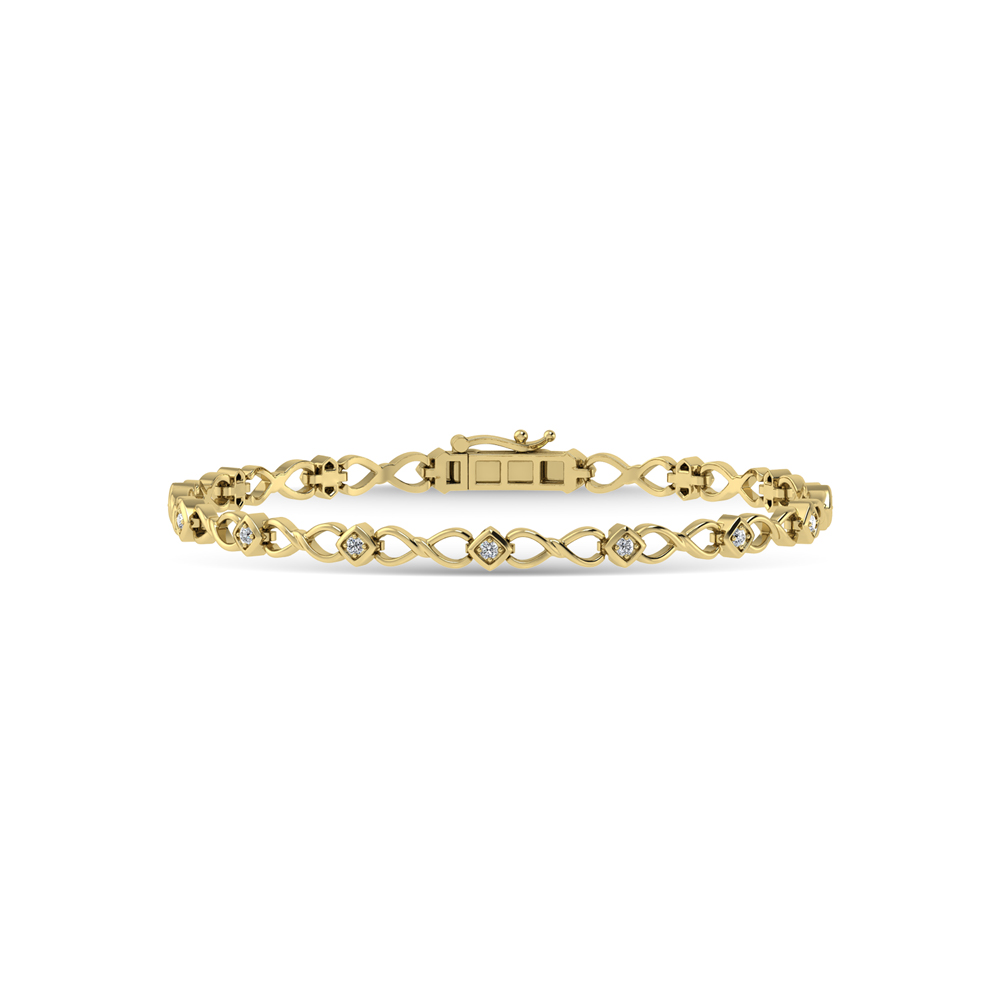 14K Yellow Gold Diamond 1/4 Ct.Tw. Fashion Bracelet - Unclaimed Diamonds
