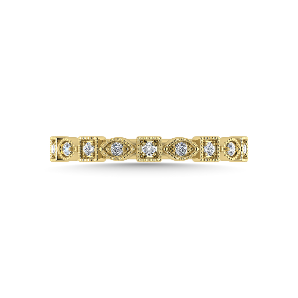 10K Yellow Gold Diamond 1/10 Ct.Tw. Stackable Band - Unclaimed Diamonds