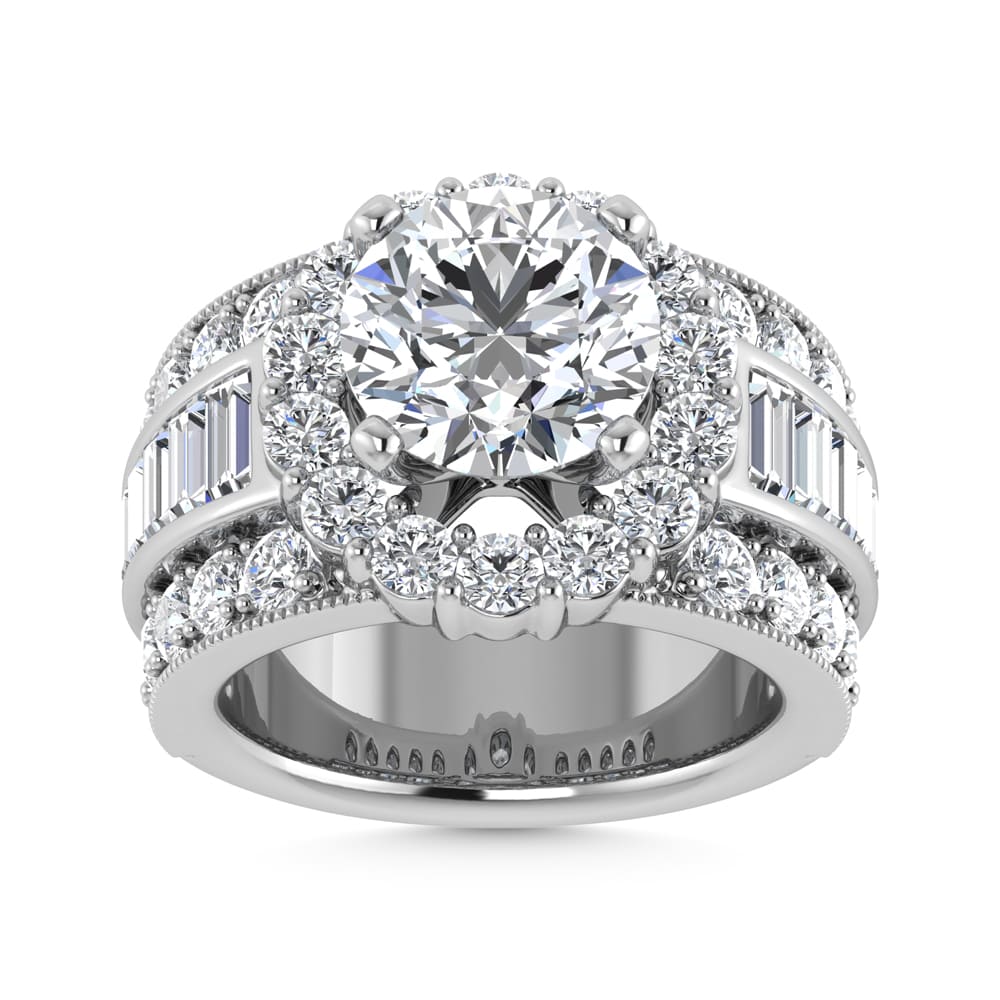 1 5/8ct Diamond Engagement 3-Stone Ring & Matching Wedding Band 14K Wh –  Bliss Diamond