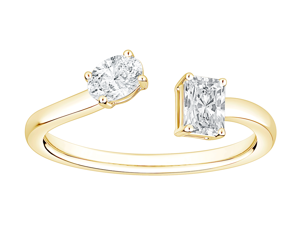 1/2cttw.14KT YG FASHION RING- LAB GROWN DIAMONDS