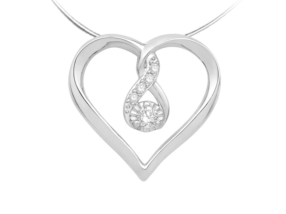 Silver  PENDANT HEART WITH CHAIN