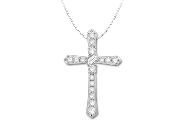 10KT WG CROSS PENDANT