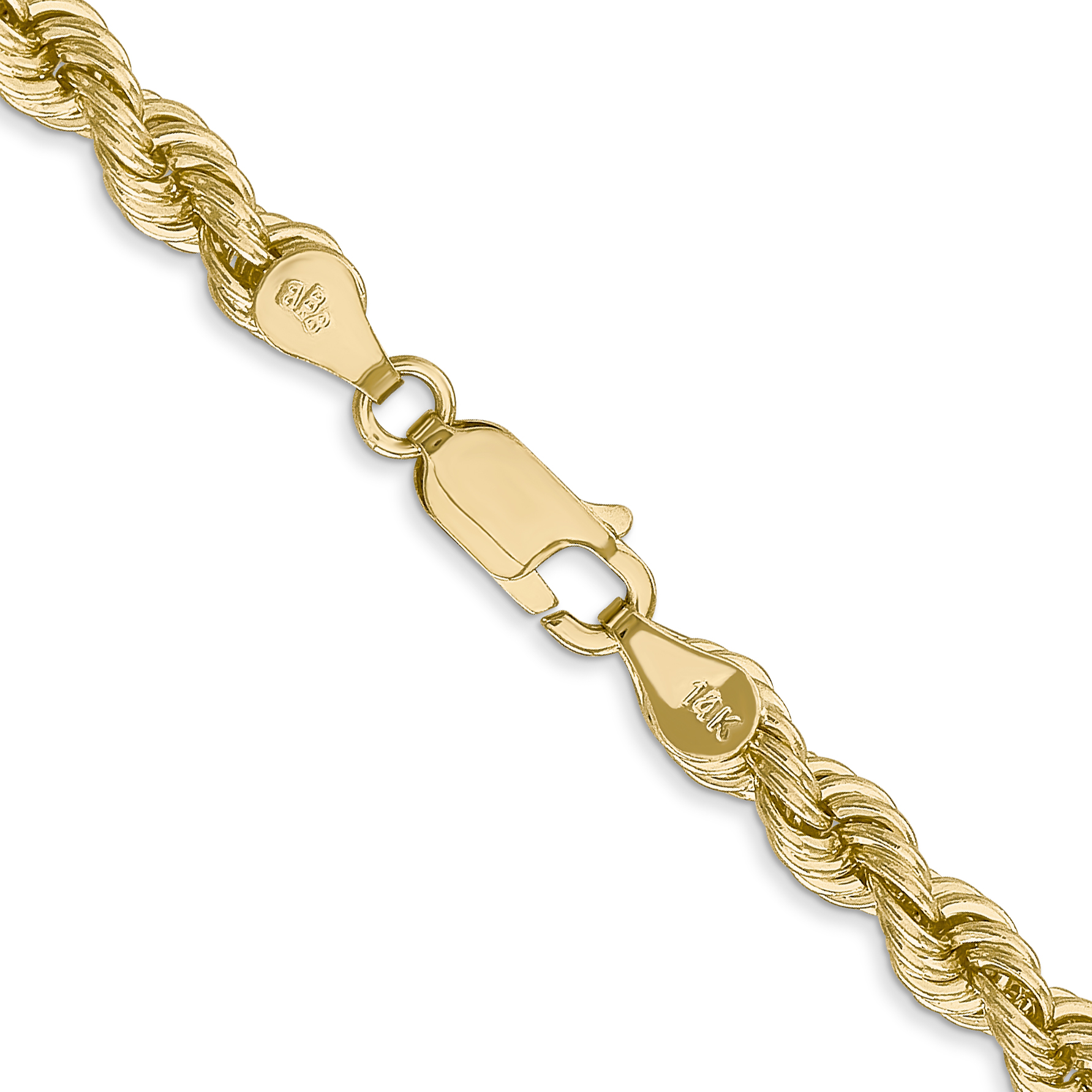 14k 5mm Regular Rope Chain - Unclaimed Diamonds