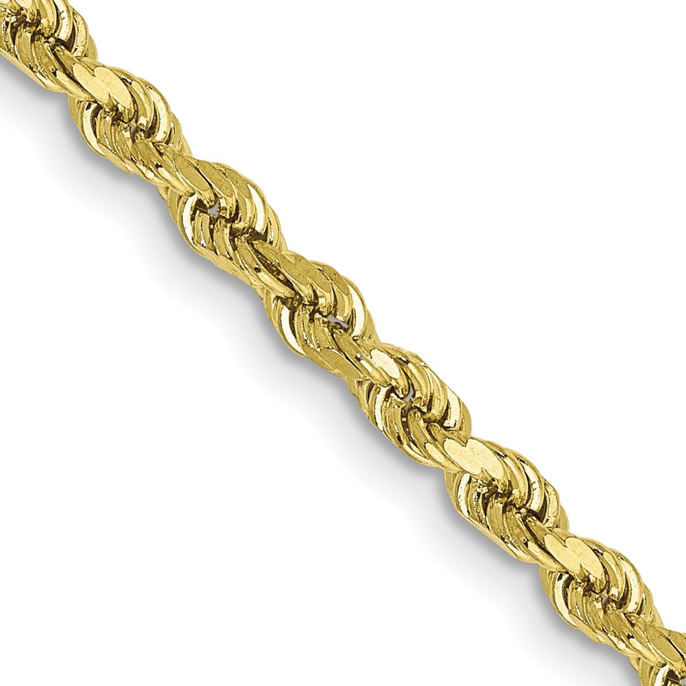 10k 3mm Semi-solid D/C Rope Chain - Unclaimed Diamonds