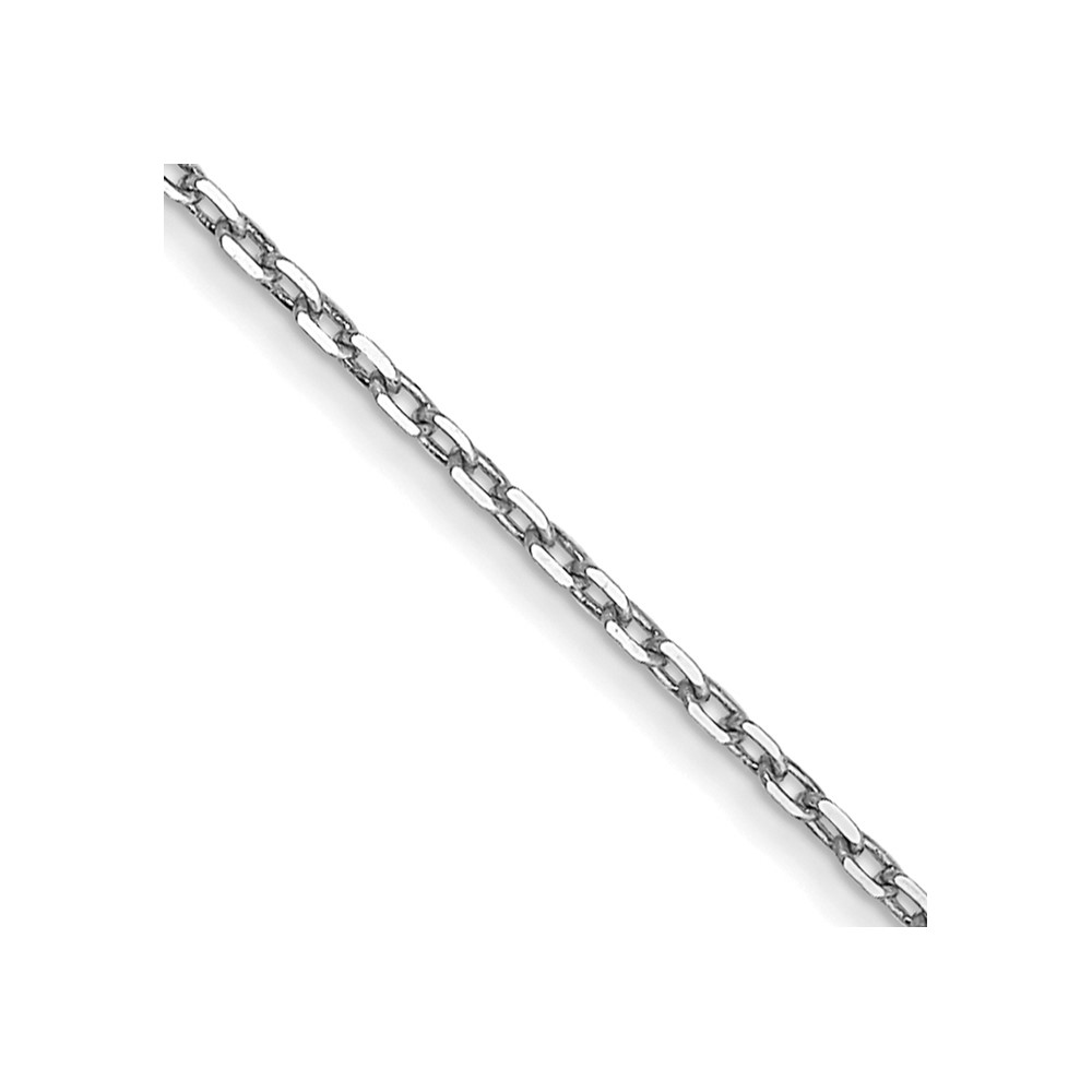 10k White Gold .8mm D/C Cable Chain Necklace 10PE192