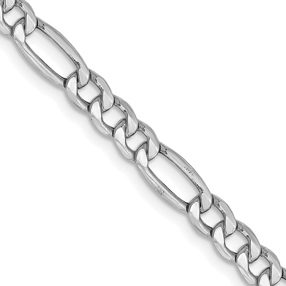 14k WG 4.4mm Semi-Solid Figaro Chain - Unclaimed Diamonds