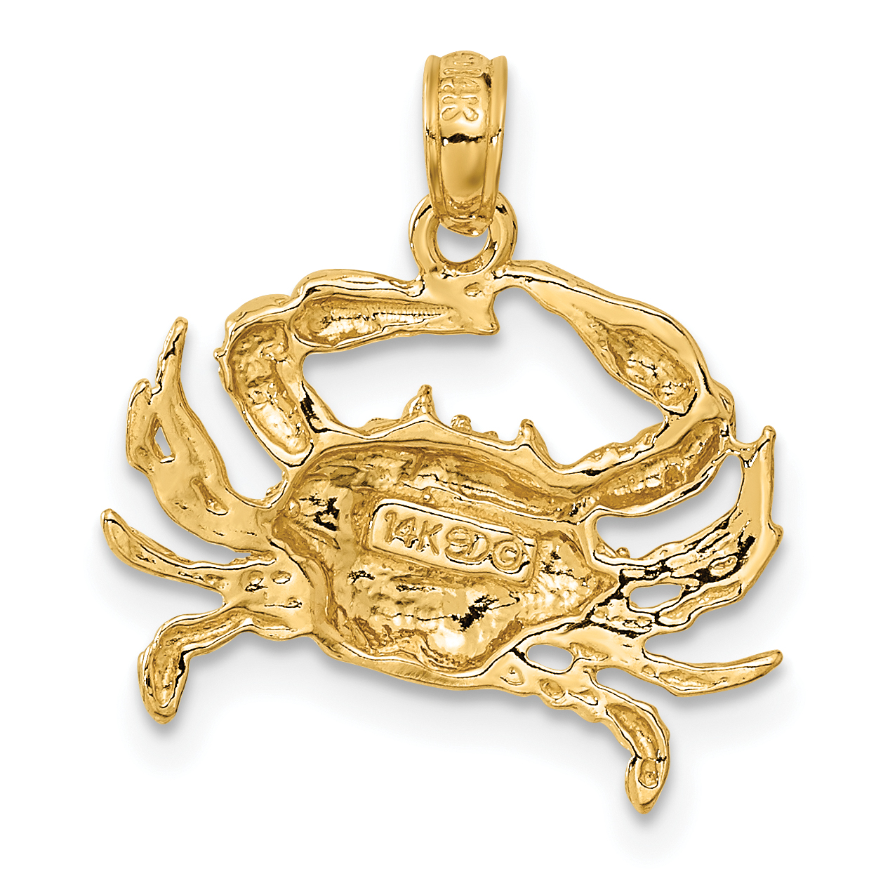 14k Blue Crab Pendant - Unclaimed Diamonds