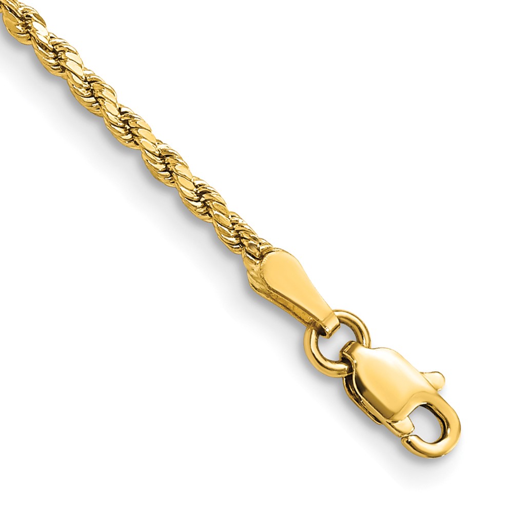 14k 2mm Semi-solid D/C Rope Chain - Unclaimed Diamonds