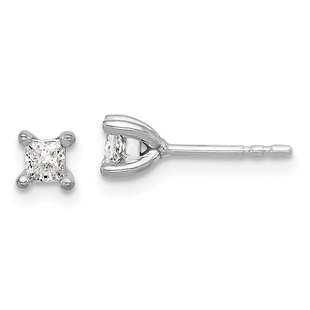 14kw .33ctw VS DEF Lab Grown Princess Diamond 4 Prong Earrings