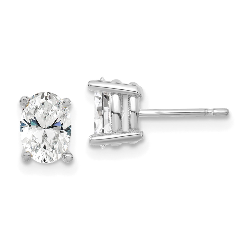 14K White Gold Lab Grown Diamond 6.45x4.55mm Oval VS DEF Earrings