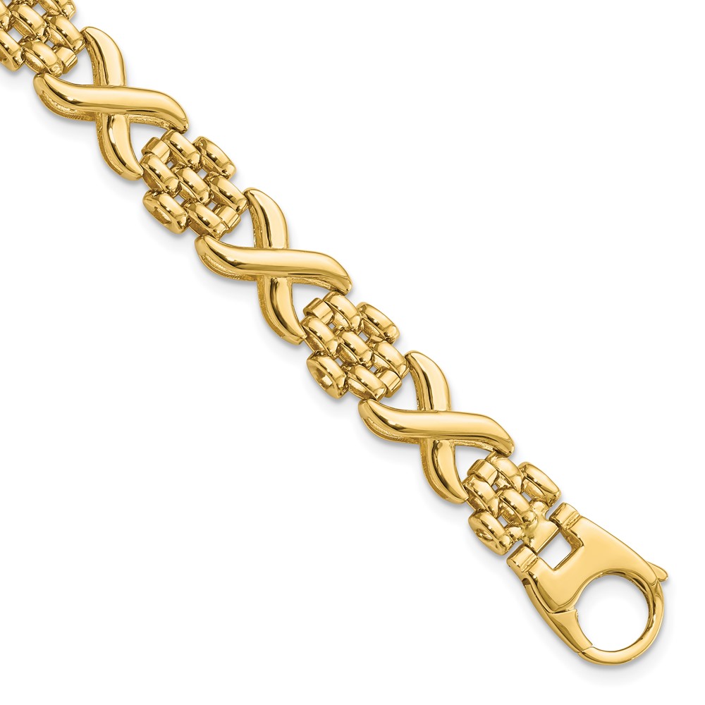 Letter L Bracelet in 14K Yellow Gold, Medium (7 + 0.5 Extender)
