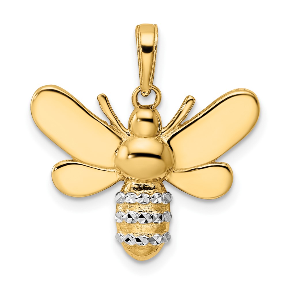 14k Yellow Gold and Enamel 3D Bumblebee Pendant - The Black Bow Jewelry  Company