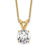 14K Lab Grown Dia 3/4ct Round VS/SI FGH Solitaire Necklace