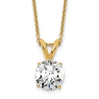 14K Lab Grown Dia 1ct Round VS/SI FGH Solitaire Necklace