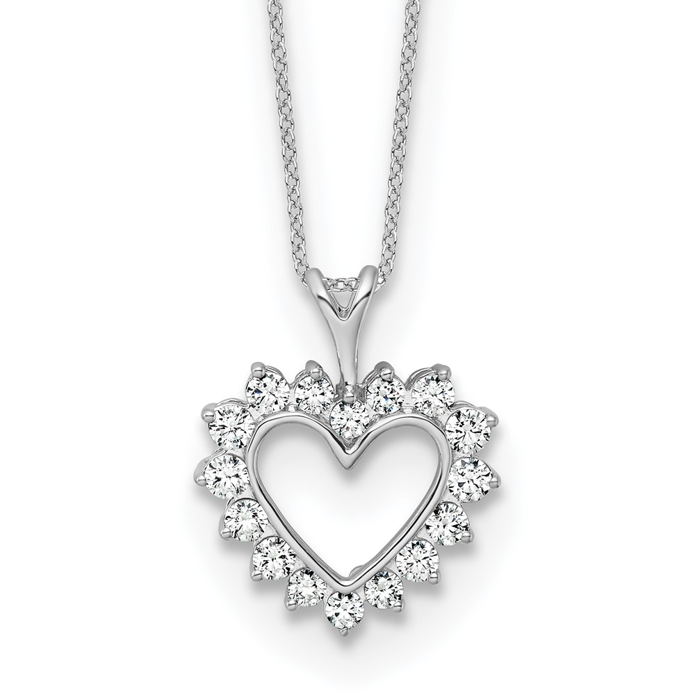 10k White Gold Lab Grown Diamond GH VS2/SI1, Heart Pendant Necklace