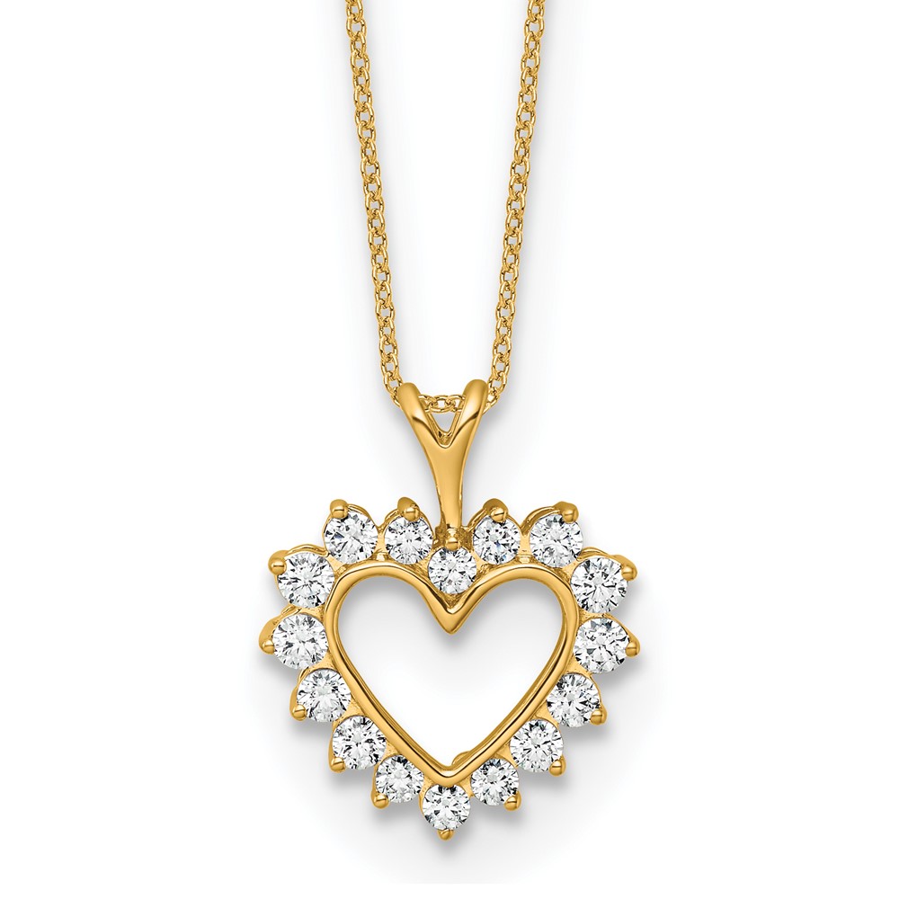 10k Lab Grown Diamond GH VS2/SI1, Heart Pendant Necklace