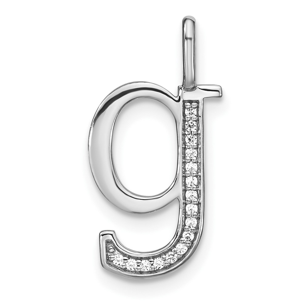 14K White Gold Diamond Lower Case Letter G Initial Pendant - Unclaimed ...