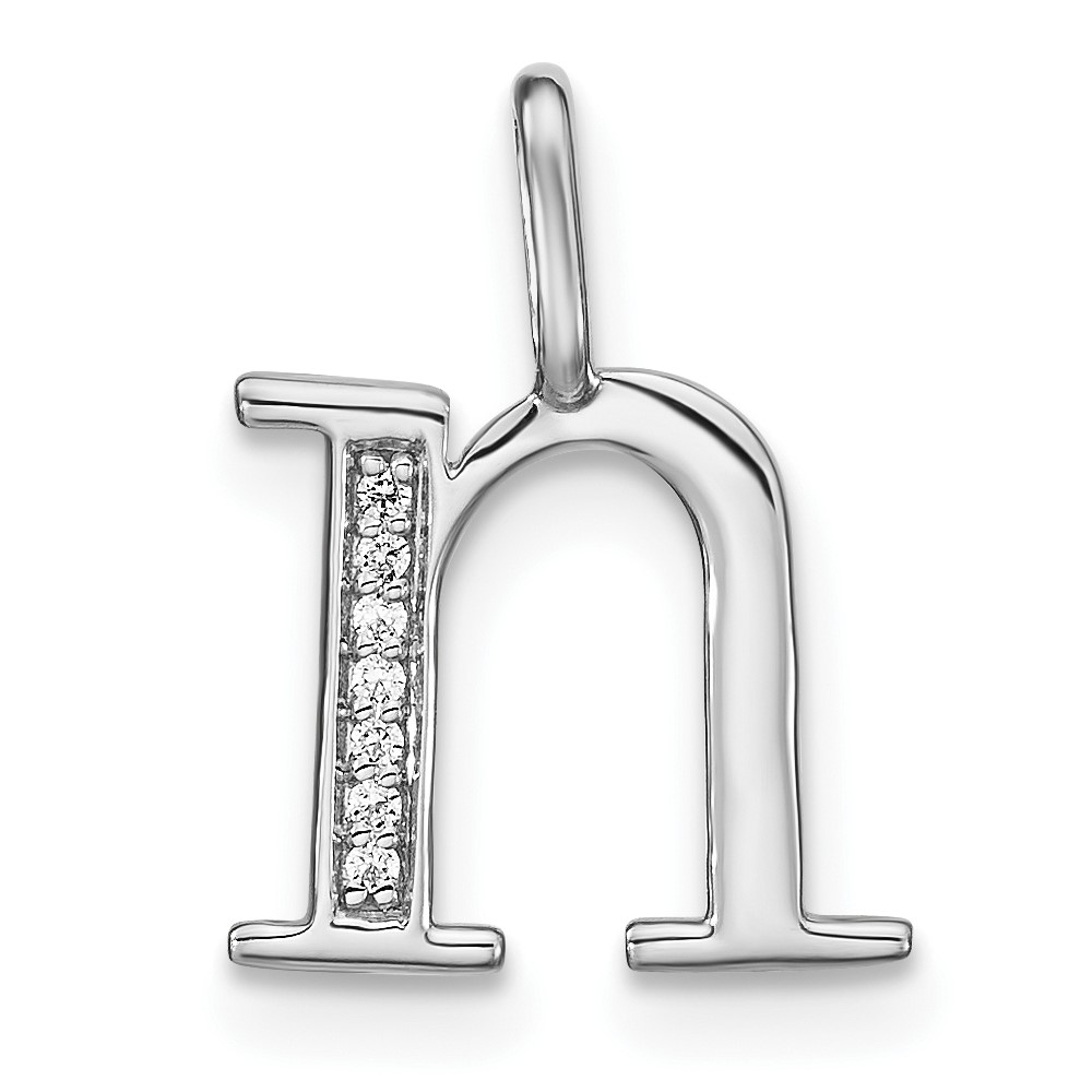 14K White Gold Diamond Lower Case Letter N Initial Pendant - Unclaimed ...