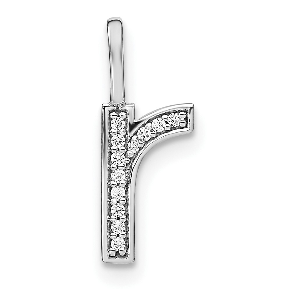 14K White Gold Diamond Lower Case Letter R Initial Pendant - Unclaimed ...