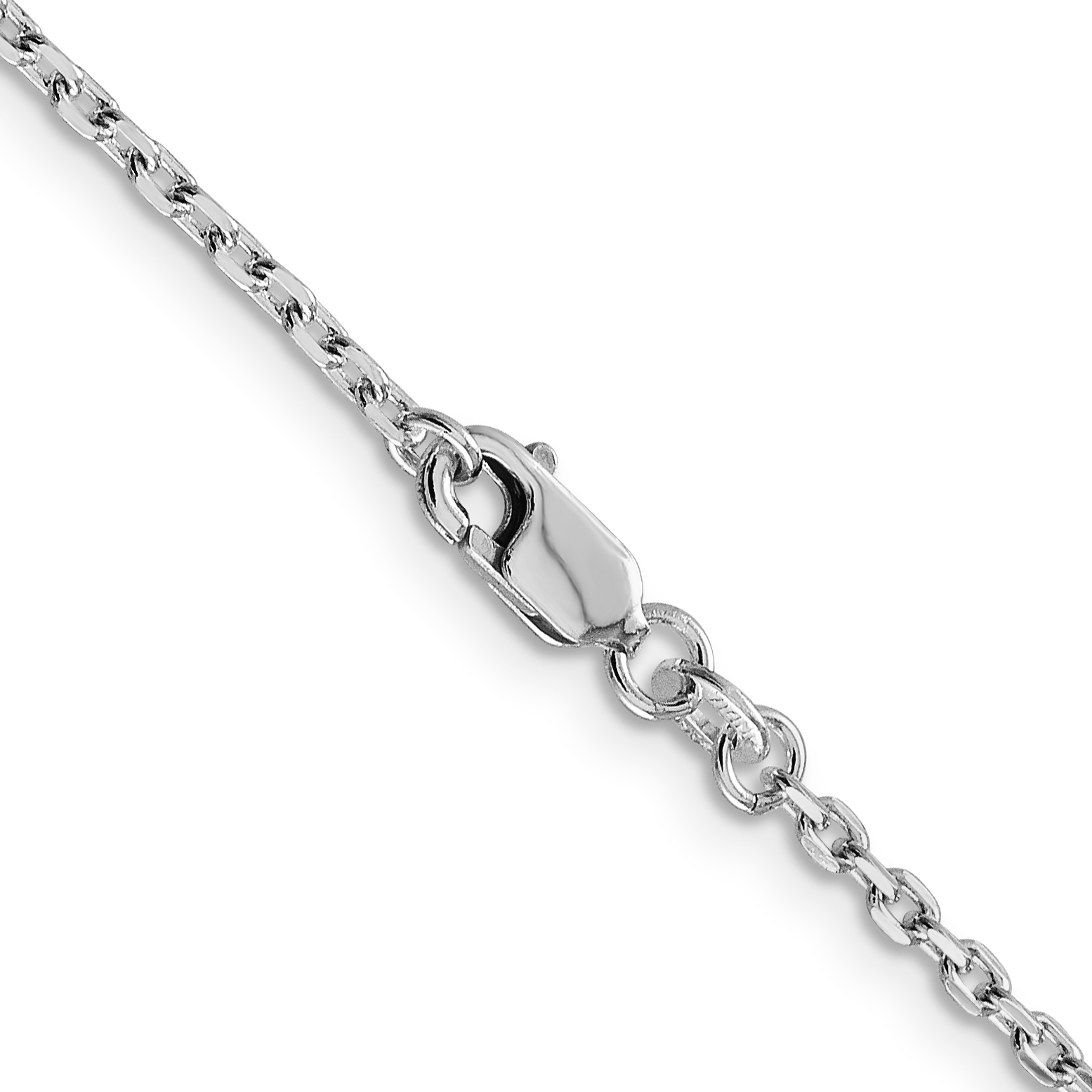 Sterling Silver 2mm Beveled Oval Cable Chain