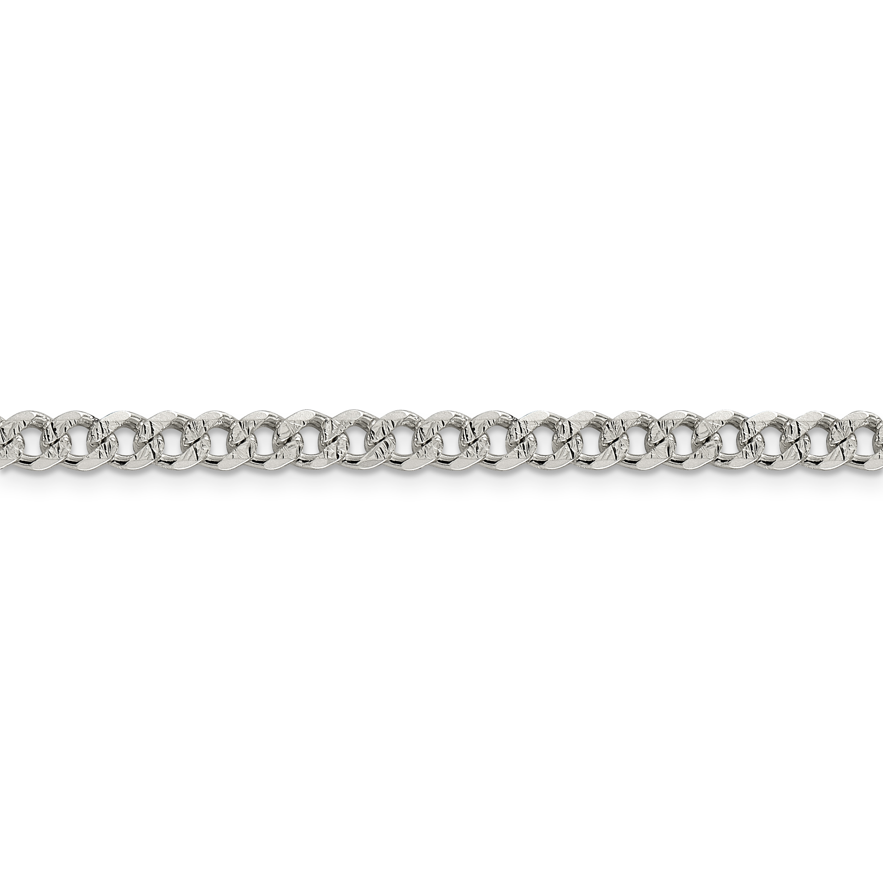 Sterling Silver 4.5mm Pave Curb Chain - Unclaimed Diamonds