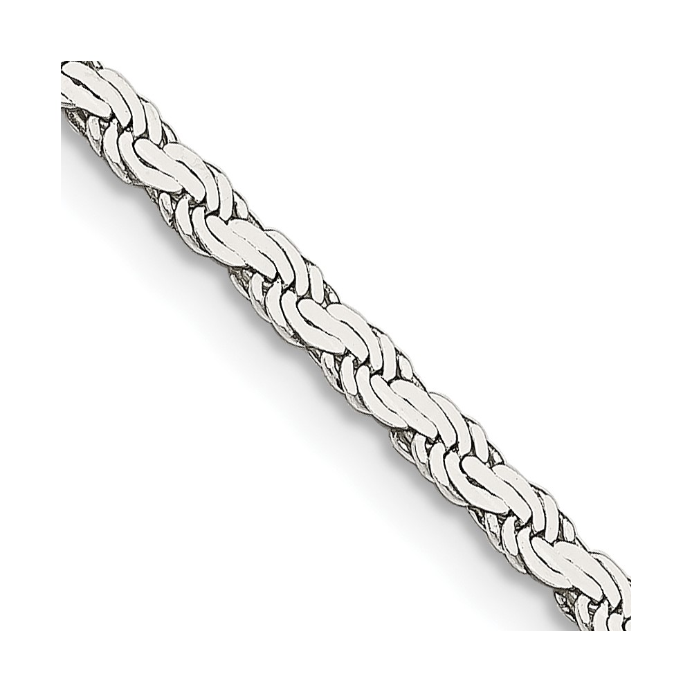 Sterling Silver 2.25mm Flat Rope Chain - Unclaimed Diamonds