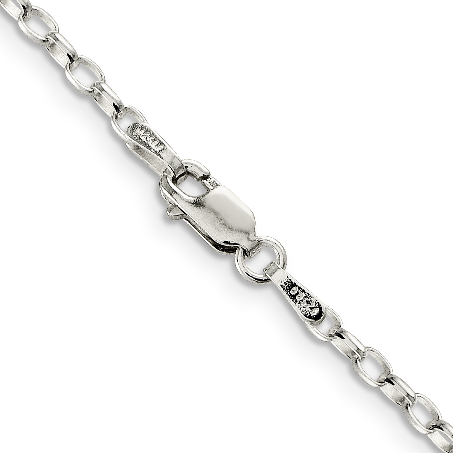 Sterling Silver 2.5mm Oval Fancy Rolo Chain - Unclaimed Diamonds