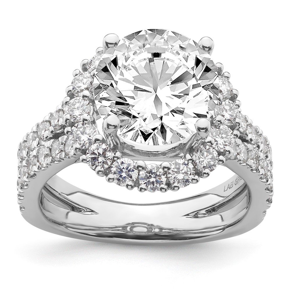 14k WG Certified Lab Grown Diamond VS/SI FGH Complete Halo Eng Ring