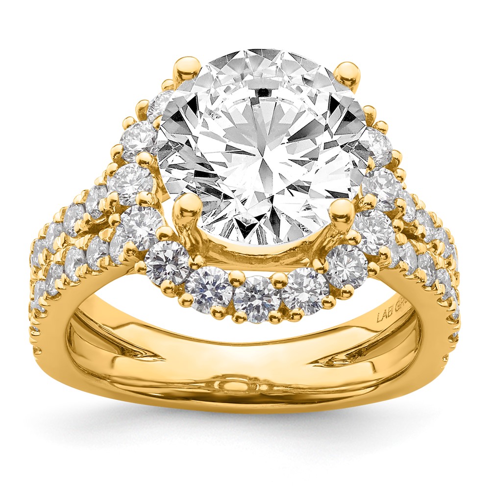 14k YG Lab Grown Diamond VS/SI FGH Complete Halo Eng Ring