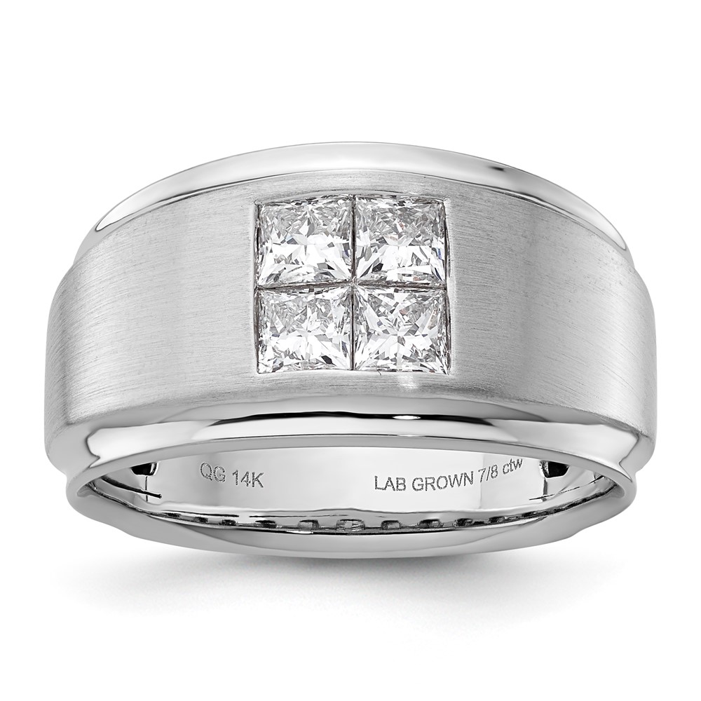 14K White Gold Lab Grown Diamond Men's Ring