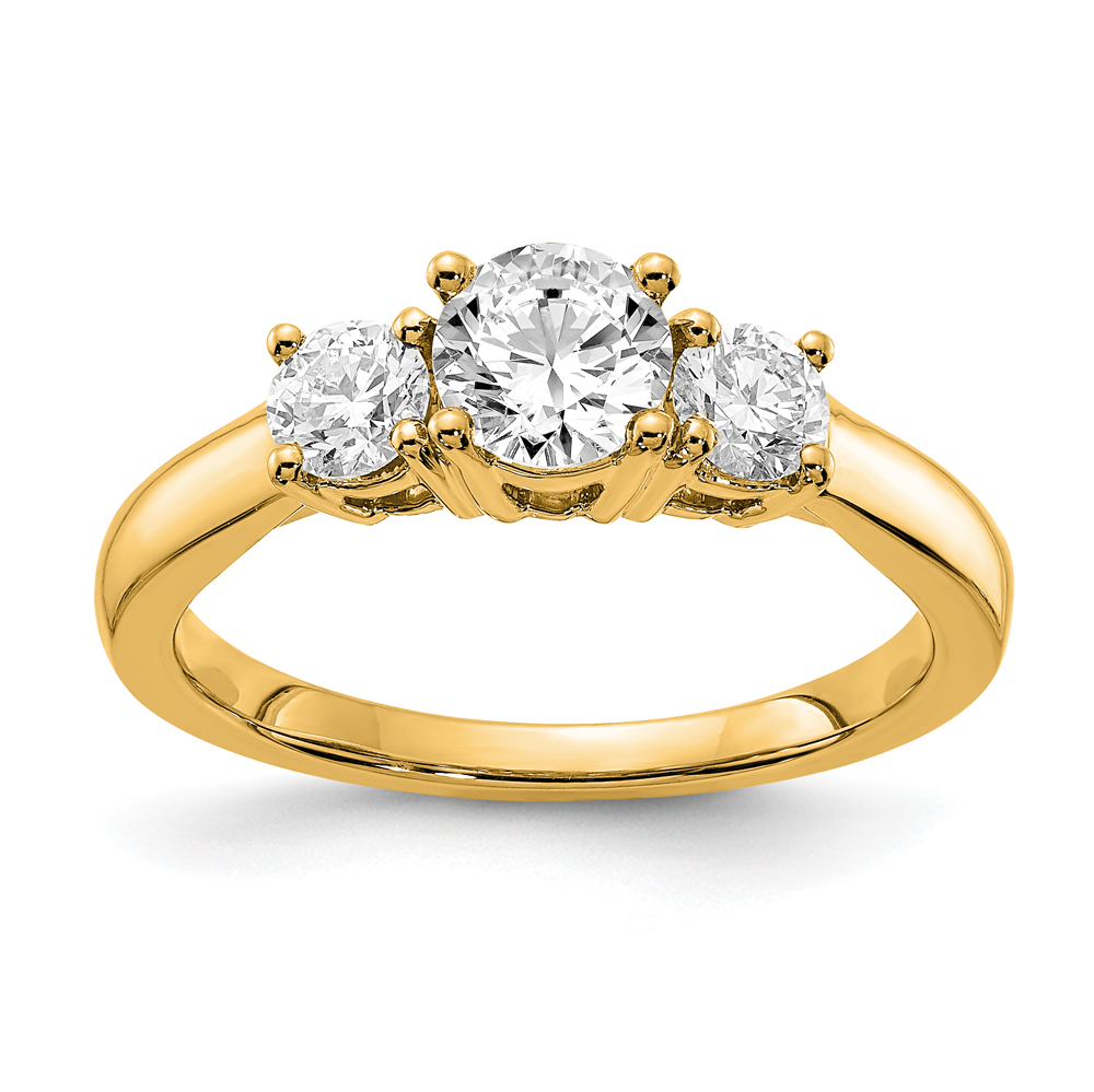 14k Yellow Lab Grown Diamond VS/SI FGH 3-Stone Complete Engagement Ring