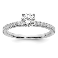 14K White Gold Lab Grown Diamond VS/SI FGH Complete Eng Ring