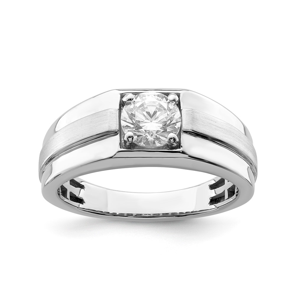 14kw Satin & Polished Certified Lab Grown Diamond Complete Men's