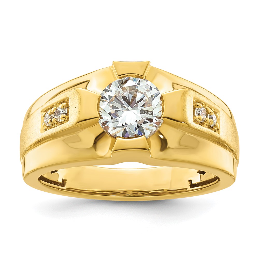 10K 1.5ct RD Certified Lab Grown Diamond Complete Men's Ring