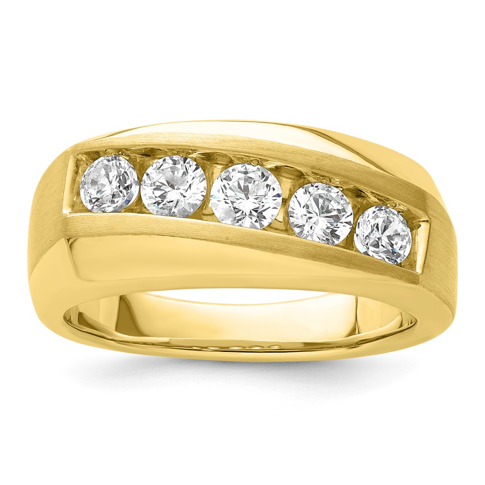 10K Lab Grown Diamond SI1/SI2, G H I, Men's 5-Stone Ring