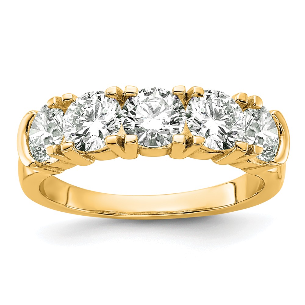 14K Yellow Gold 5 Round 1/3ct Lab Grown VS/SI FGH Dia Ring
