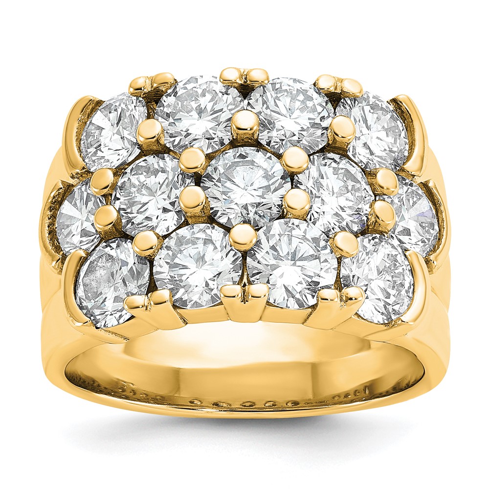 14K Yellow Gold 13 Round 1/3ct Lab Grown VS/SI FGH Dia Ring