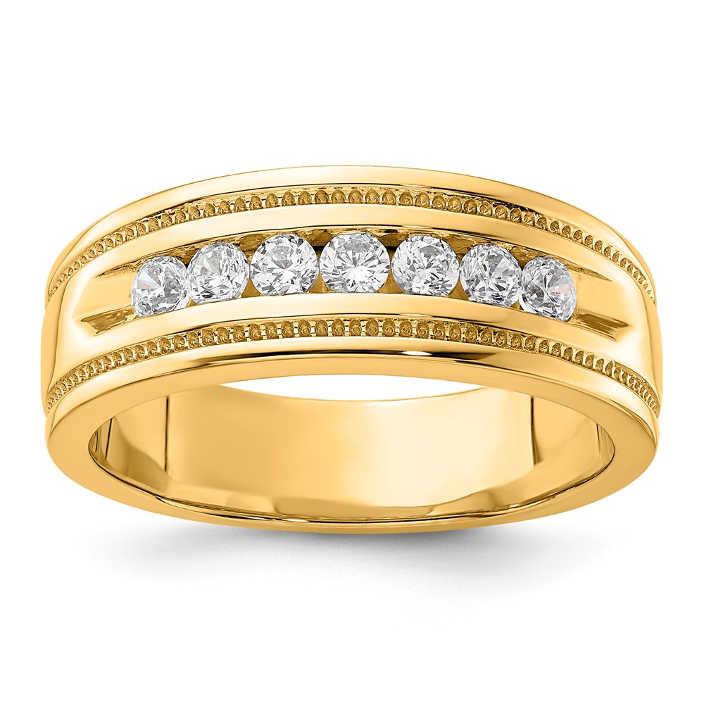 10K Yellow Gold Lab Grown Diamond Mens Ring