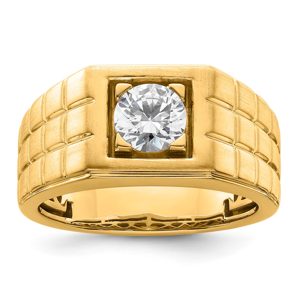 10K Yellow Gold Certified Lab Grown Diamond Mens Ring