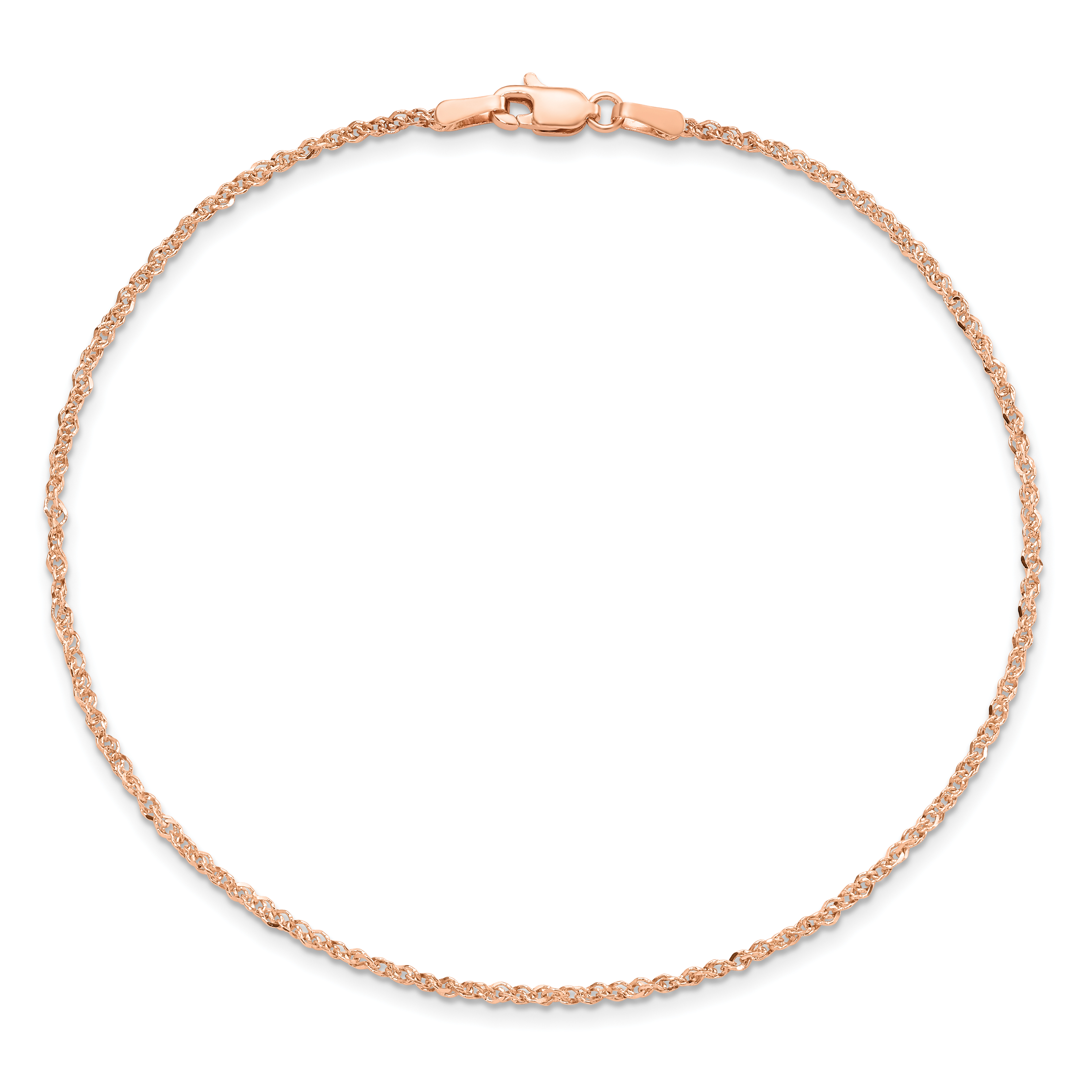 Beautiful Yellow gold 14K 14K 1.7mm Ropa Anklet