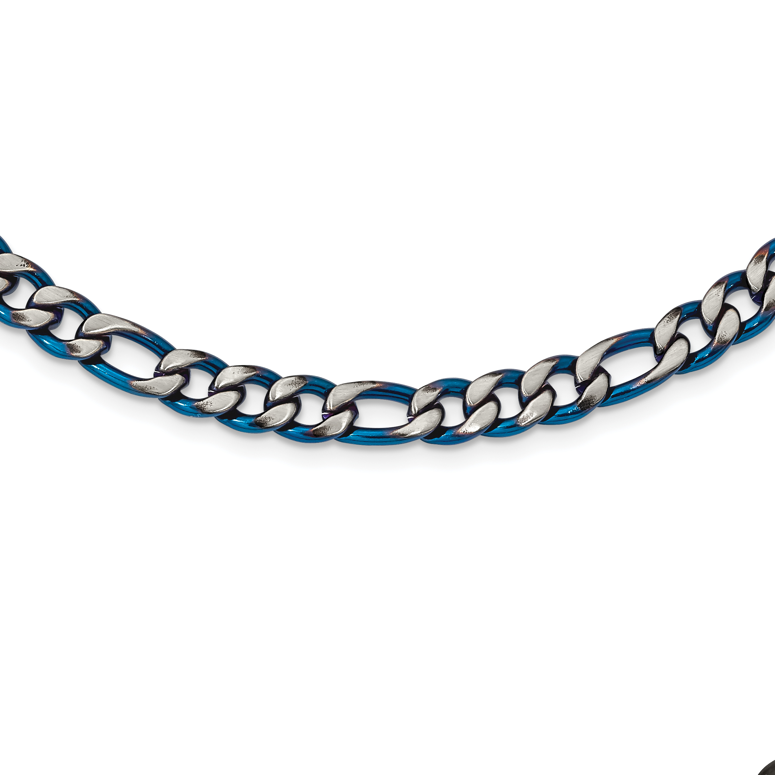 Chain Necklace Stainless Steel/Blue Ion Plating 24